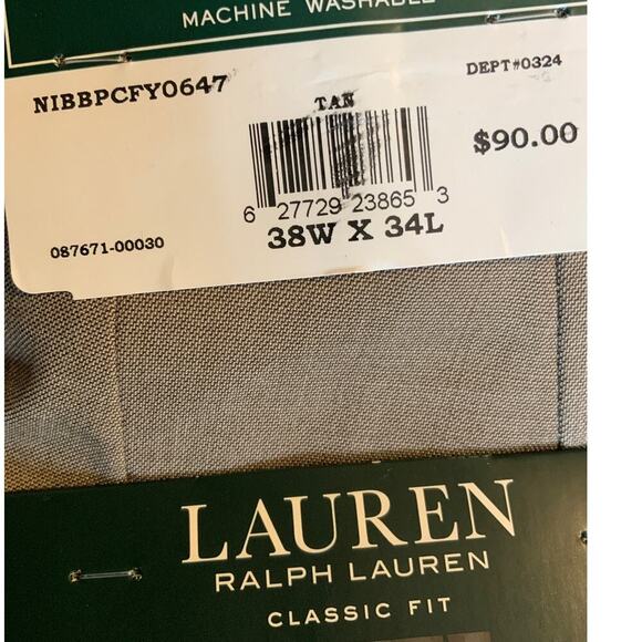 Lauren Ralph Lauren Ultraflex Dress Pants Mens 38WX34L Classic Fit Brown NWT - Picture 12 of 15